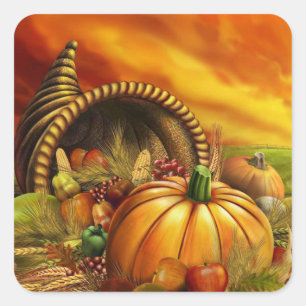Autocollants de thanksgiving de corne d'abondance