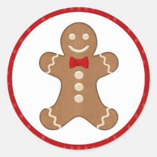 Autocollants de vacances de biscuit de bonhomme en
