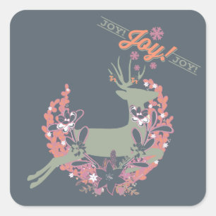 Autocollants de vacances Orange et Rose Deer Joy