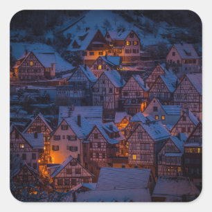 autocollants de village d'hiver