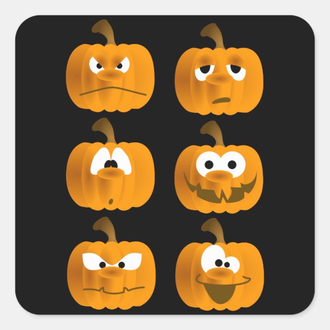 autocollants de visages citrouilles (Devant)
