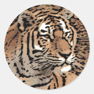 Autocollants décoratifs de tigre sauvage artistiqu