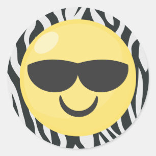 Autocollants d'Emoji de cool d'impression de zèbr
