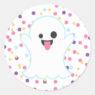 Autocollants d'Emoji de fantôme de point de polka