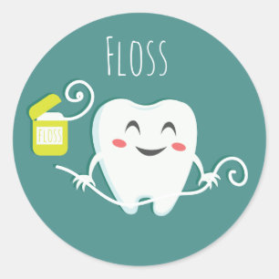 Autocollants Dentiste Floss (feuille de 20)