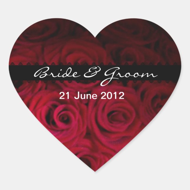 Autocollants d'enveloppe et de faveur de rose (Devant)