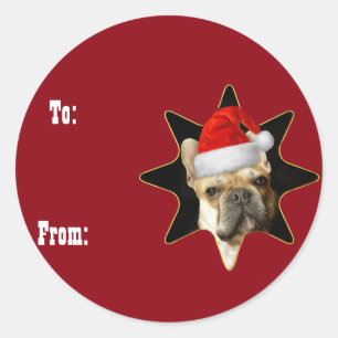 Autocollants d'étiquette de cadeau de bouledogue