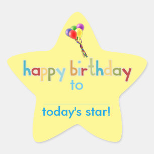 Autocollants d'étoile d'anniversaire de salle de