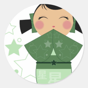 Autocollants d'étoile de Kokeshi
