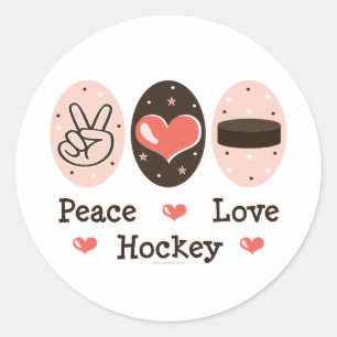 Autocollants d'hockey d'amour de paix