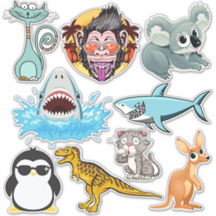 Autocollants d'illustration animale