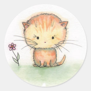 Autocollants d'illustration Orange Tabby Kitten