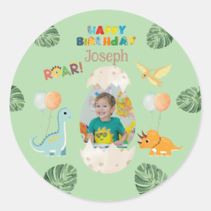 Autocollants Dinosaur Anniversaire - Nom personnal