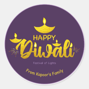 Autocollants Diwali personnalisés pour cadeaux pac