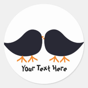 Autocollants d'oiseau à moustache mignon