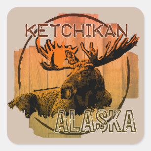 Autocollants d'orignal de Ketchikan Alaska