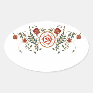 Autocollants d'ovale de blanc de symbole d'OM de