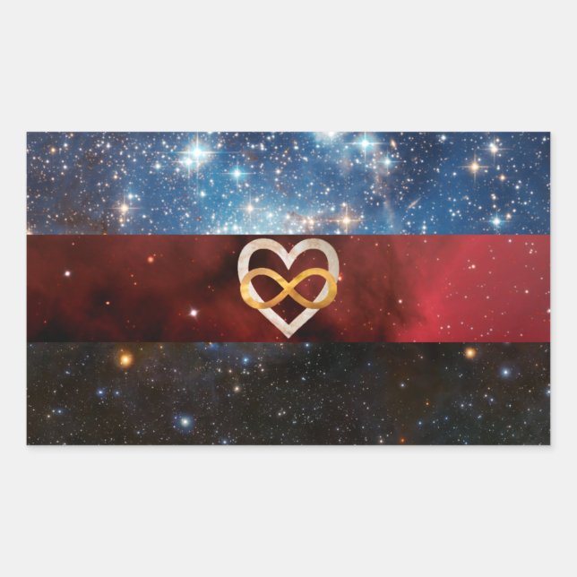 Autocollants du drapeau de nébuleuse du coeur à in (Devant)