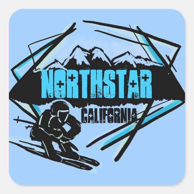 Autocollants du logo bleu du ski Northstar Califor (Devant)