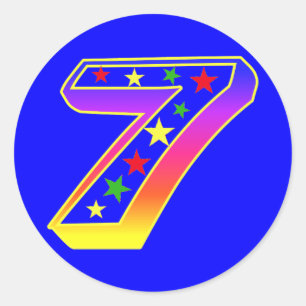 Autocollants du numéro 7 d'étoiles