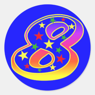 Autocollants du numéro 8 d'étoiles