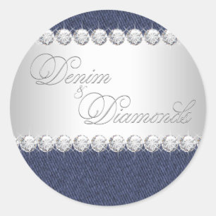Autocollants élégants de denim et de diamants