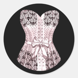 Autocollants élégants en corse rose et noire