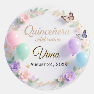 Autocollants Élégants Pastel Quinceañera