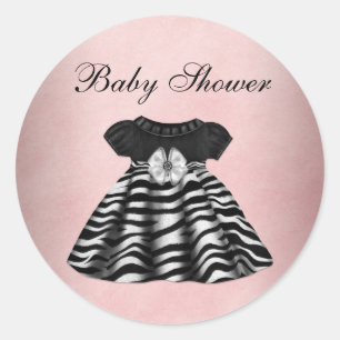Autocollants élégants rose et noir pour Baby Showe