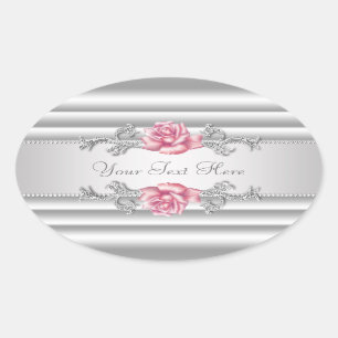 Autocollants élégants rose rose gris argenté