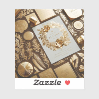 Autocollants en feuille d'or pour articles mariage