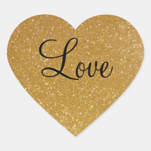 Autocollants en forme de coeur de parties scintill