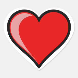 Autocollants en forme de coeur rouge
