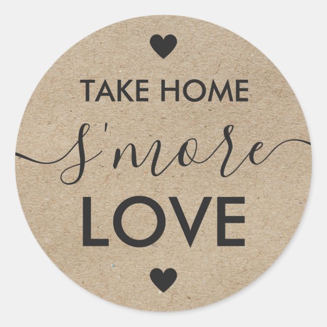 Autocollants en papier kraft pour S'more d'amour à (Devant)