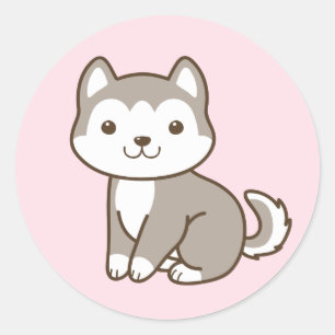 Autocollants enroués mignons de chiot de Chibi