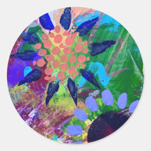 Autocollants et sceaux en design de fleurs abstrai