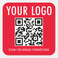 Autocollants Étiquettes Code QR Rouge Logo de l'en