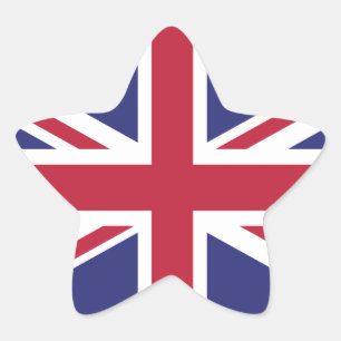 Autocollants étoile forme drapeau britannique UK B