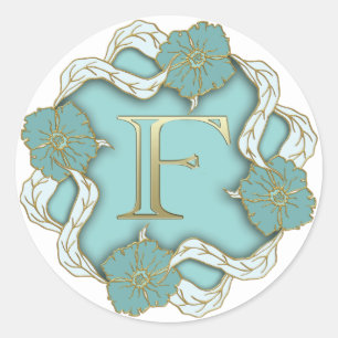 autocollants F initiaux monogramme