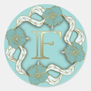 autocollants F initiaux monogramme
