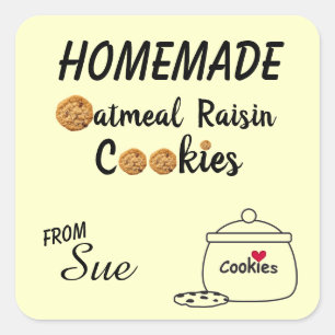 Autocollants faits maison de biscuit de raisin sec