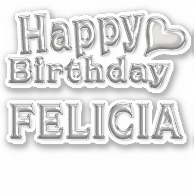 Autocollants Felicia Happy Birthday (Devant)