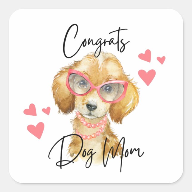 Autocollants Félicitations Maman de Chien (Devant)