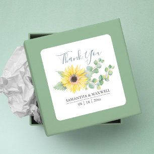 Autocollants Fleuris Aquarelle Tournesol Jaune Fav