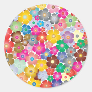 Autocollants fleurs arc-en-ciel