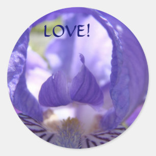 Autocollants Fleurs d'Iris Violet Saint-Valentin A