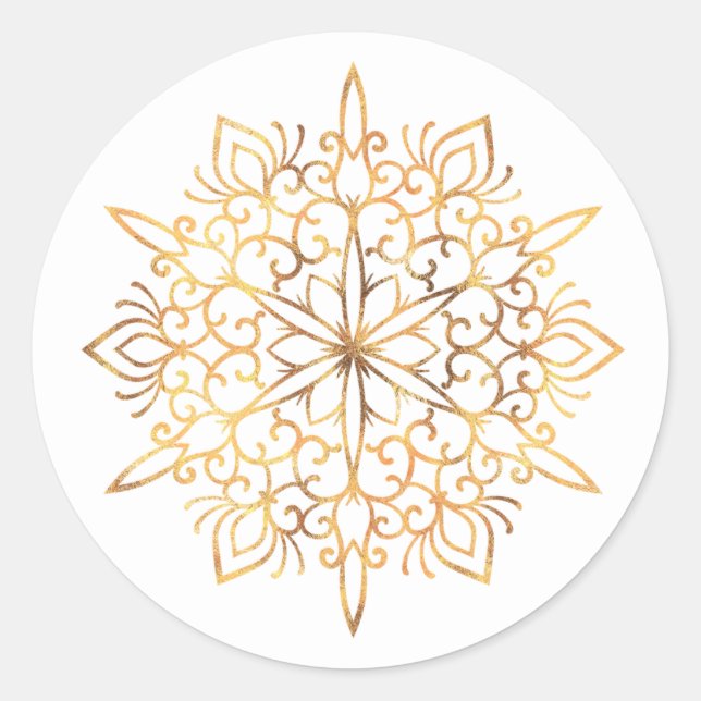 autocollants flocon de neige en or de Noël (Devant)