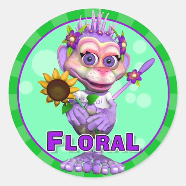 Autocollants floraux amusants (Devant)