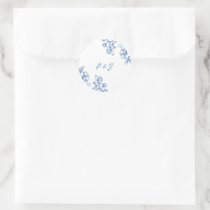Autocollants Floraux Bleus et Blancs