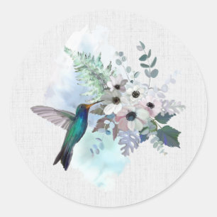 Autocollants floraux de colibris
